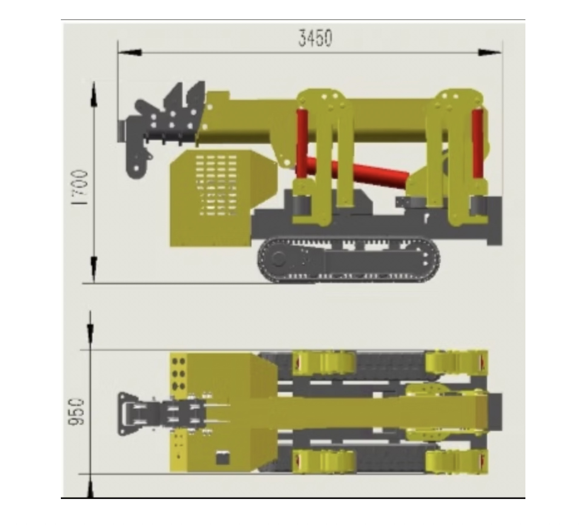 Spider crane dimensions diagram